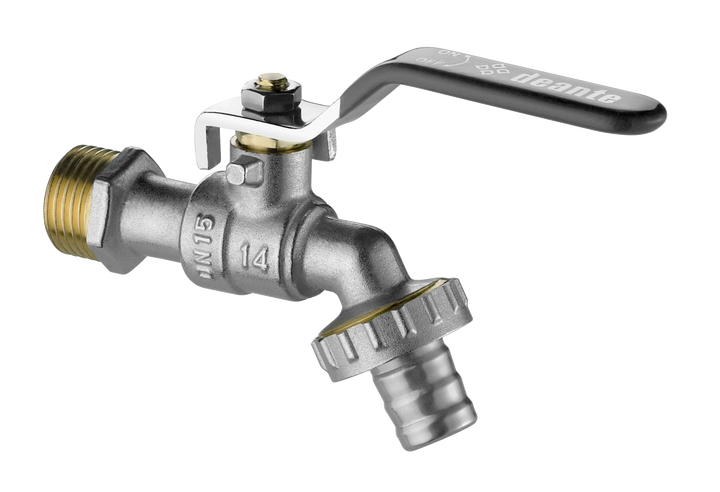 Zawór kulowy czerpalny ogrodowy z adapterami - 1/2" Chrom