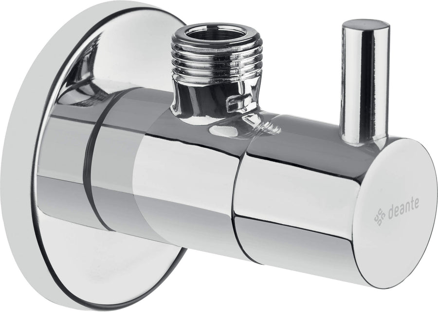 Zawór kątowy z głowicą ceramiczną 1/2" - 3/8" - okrągły Chrom