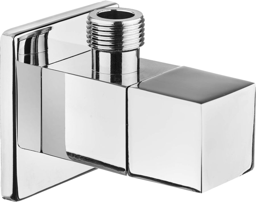 Zawór kątowy z głowicą ceramiczną 1/2" - 3/8" - kwadratowy Chrom
