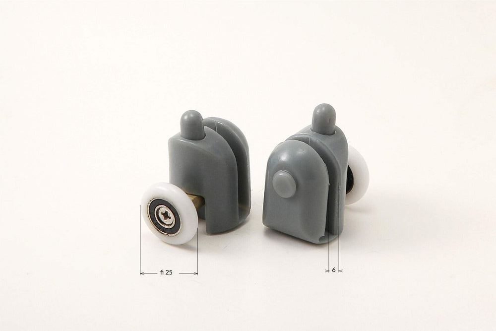 Rolki dolne wypinane do szyb 6 mm - FI 25 mm Biały