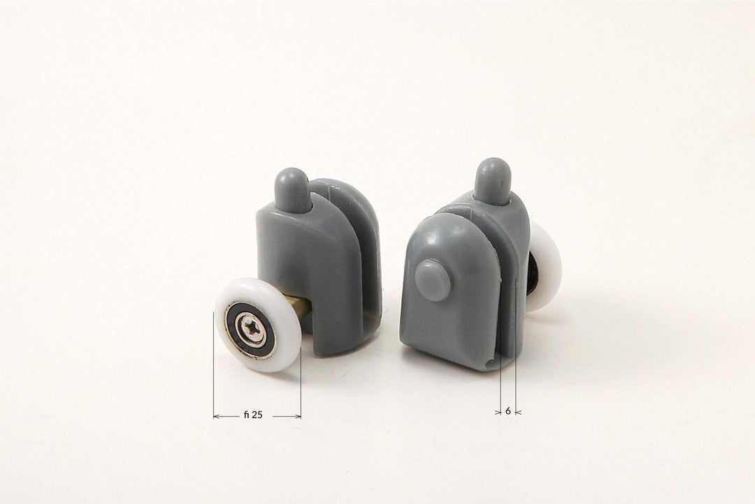Rolki dolne wypinane do szyb 6 mm - FI 25 mm Biały