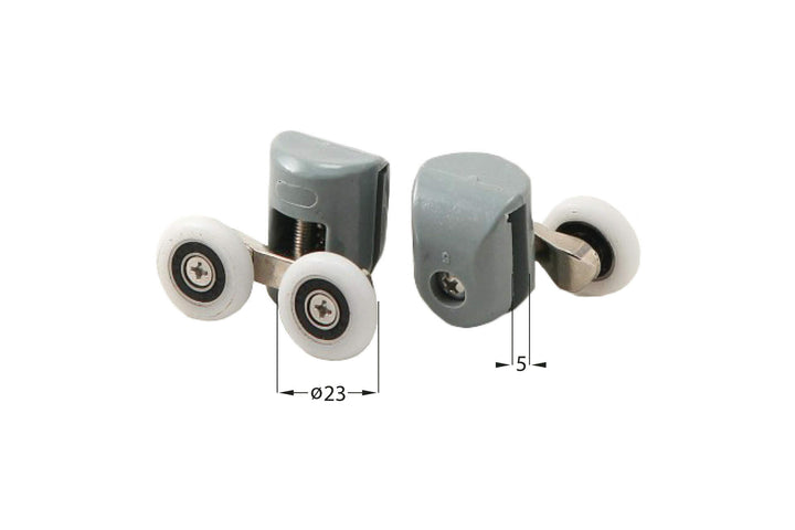 Rolki górne podwójne do szyb 5 mm - FI 23 mm Biały