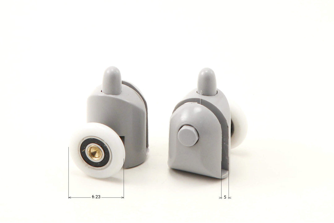 Rolki dolne wypinane do szyb 5 mm - FI 23 mm Biały
