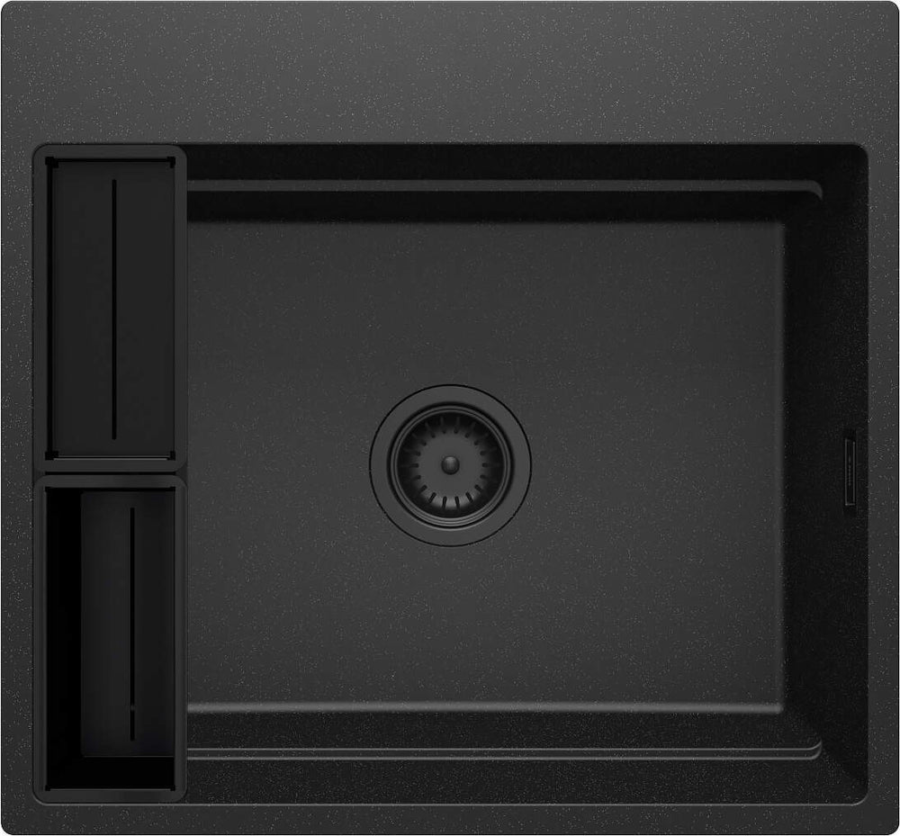 Zlewozmywak granitowy magnetyczny 1-komorowy Magnetic Grafit Metalik