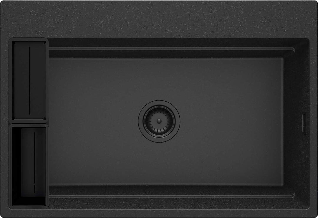 Zlewozmywak granitowy magnetyczny 1-komorowy Magnetic Grafit Metalik