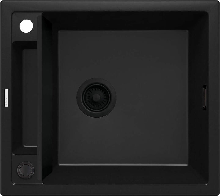 Zlewozmywak granitowy magnetyczny 1-komorowy Magnetic Czarny Mat