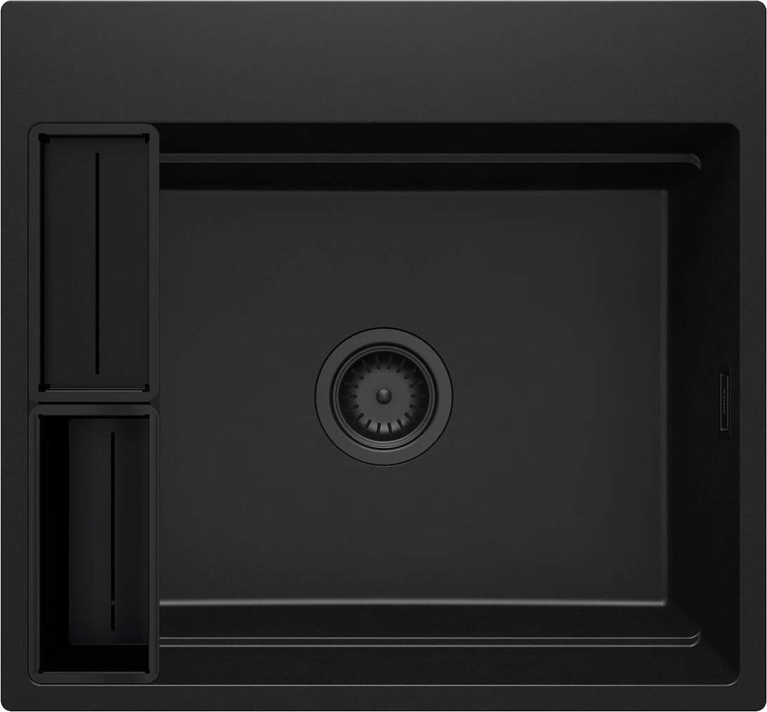 Zlewozmywak granitowy magnetyczny 1-komorowy Magnetic Czarny Mat