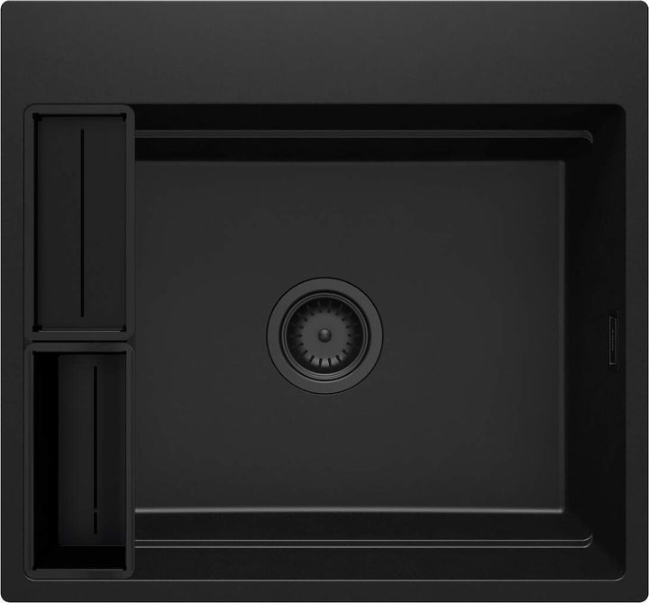 Zlewozmywak granitowy magnetyczny 1-komorowy Magnetic Czarny Mat