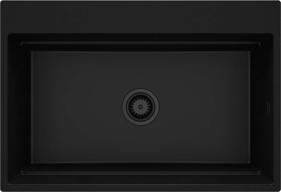 Zlewozmywak granitowy magnetyczny 1-komorowy Magnetic Czarny Mat
