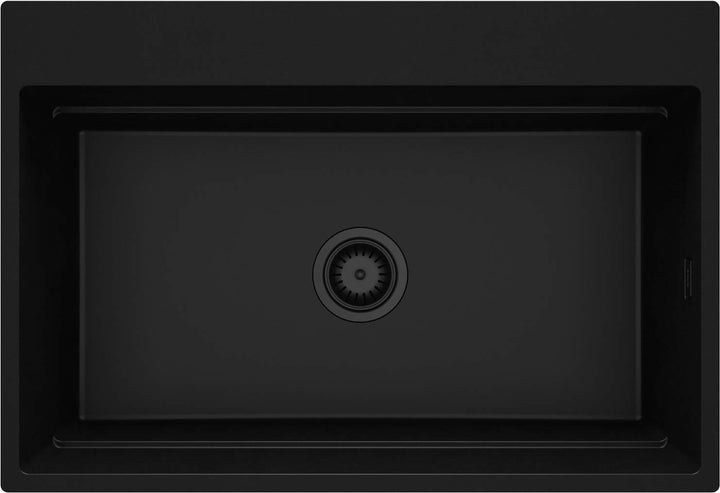 Zlewozmywak granitowy magnetyczny 1-komorowy Magnetic Czarny Mat