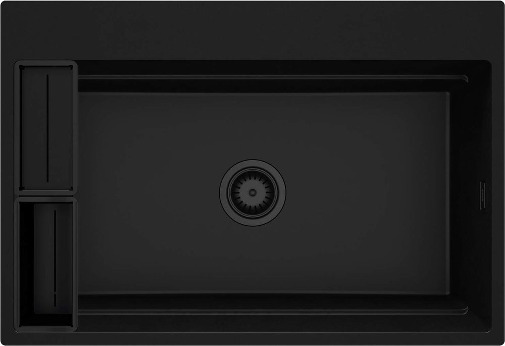 Zlewozmywak granitowy magnetyczny 1-komorowy Magnetic Czarny Mat