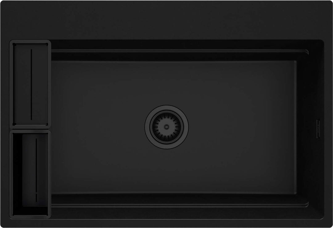 Zlewozmywak granitowy magnetyczny 1-komorowy Magnetic Czarny Mat