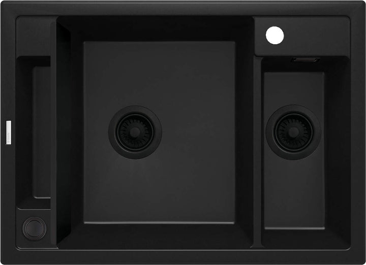 Zlewozmywak granitowy magnetyczny 1.5-komorowy Magnetic Czarny Mat