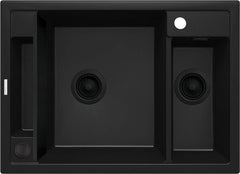 Zlewozmywak granitowy magnetyczny 1.5-komorowy Magnetic Czarny Mat