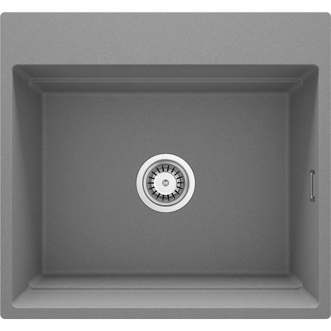 Zlewozmywak granitowy magnetyczny 1-komorowy Magnetic Szary Metalik