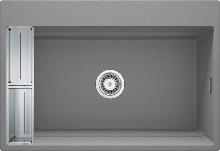 Zlewozmywak granitowy magnetyczny 1-komorowy Magnetic Szary Metalik