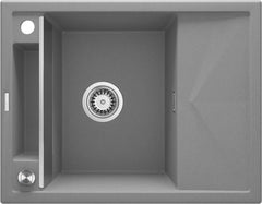 Zlewozmywak granitowy magnetyczny 1-komorowy z ociekaczem Magnetic Szary Metalik