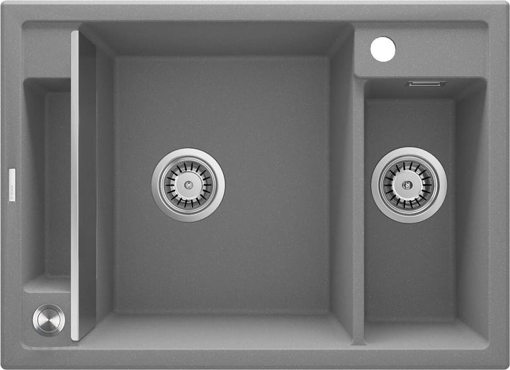 Zlewozmywak granitowy magnetyczny 1.5-komorowy Magnetic Szary Metalik