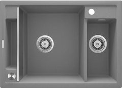 Zlewozmywak granitowy magnetyczny 1.5-komorowy Magnetic Szary Metalik