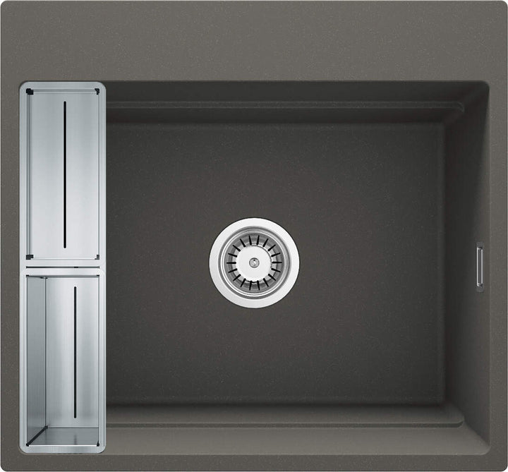 Zlewozmywak granitowy magnetyczny 1-komorowy Magnetic Antracyt