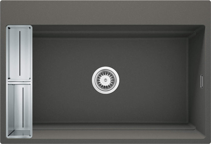 Zlewozmywak granitowy magnetyczny 1-komorowy Magnetic Antracyt