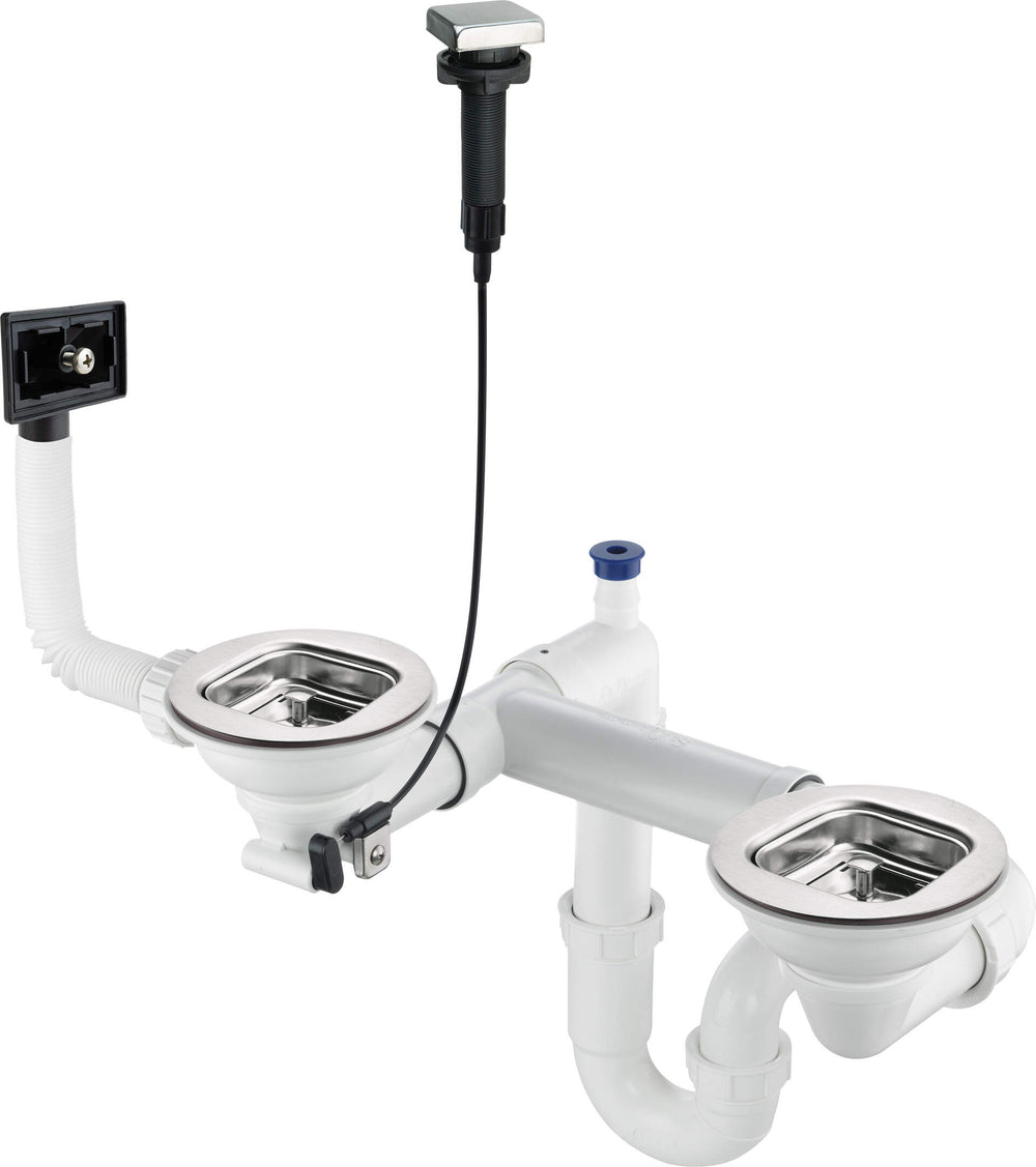 Syfon do zlewozmywaka stalowego 1.5- i 2-komorowego Stalowy