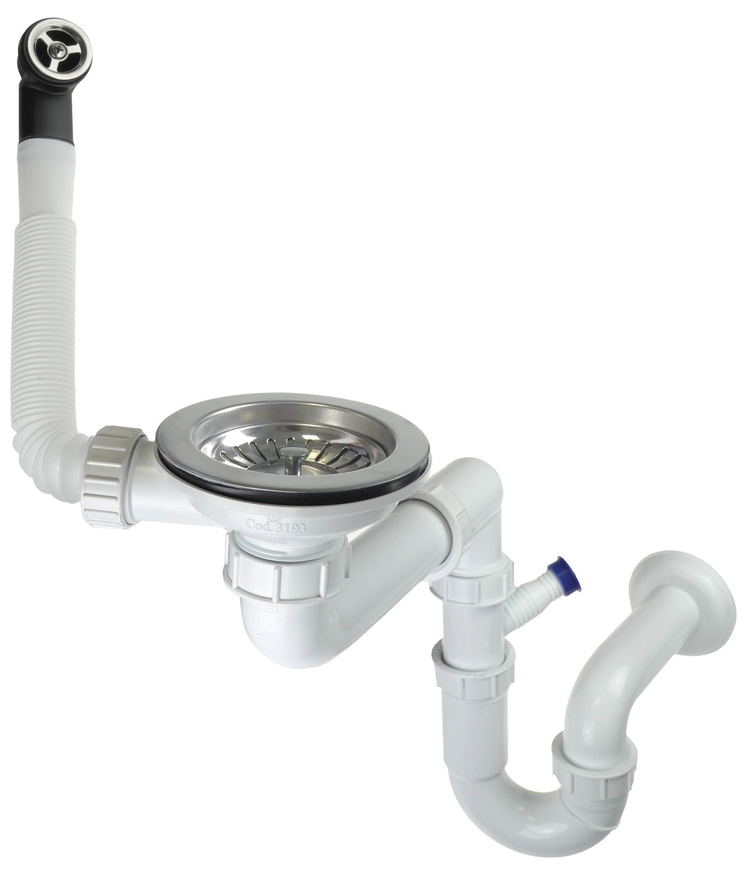 Syfon do zlewozmywaka granitowego 1-komorowego - Space-Saver Stalowy