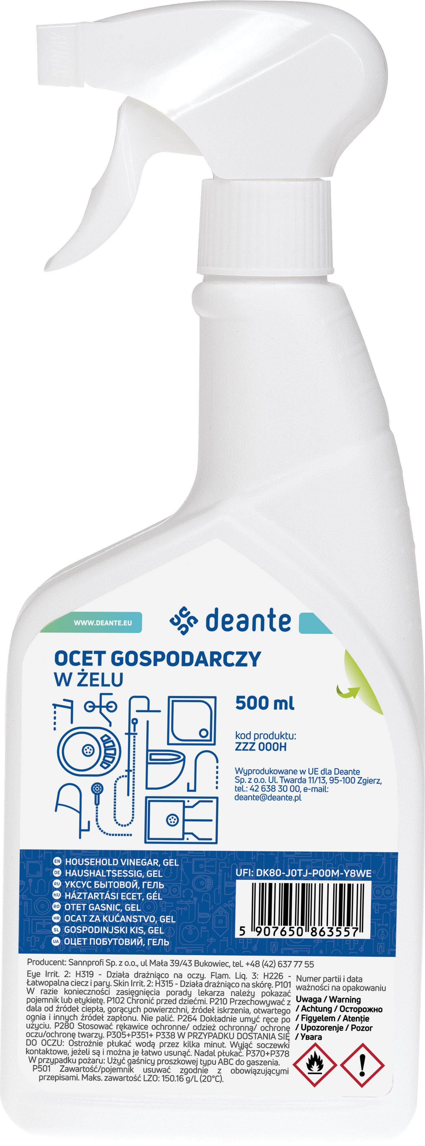 Ocet gospodarczy 14% w żelu — HomeSanit