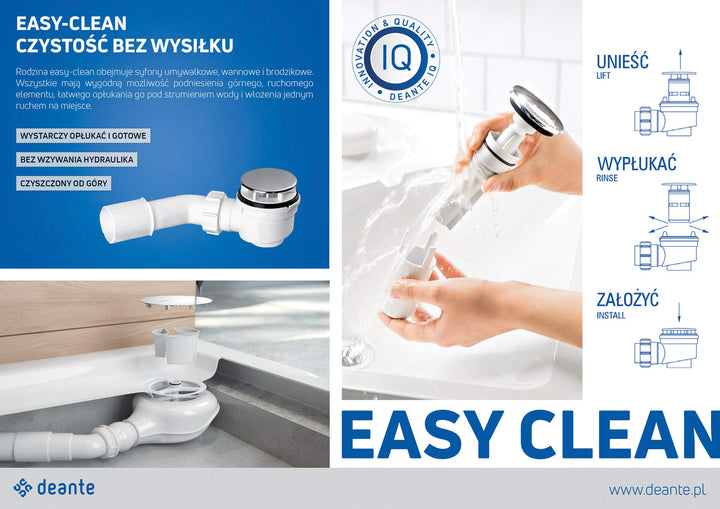 Syfon do brodzika czyszczony od góry Easy-Clean Chrom