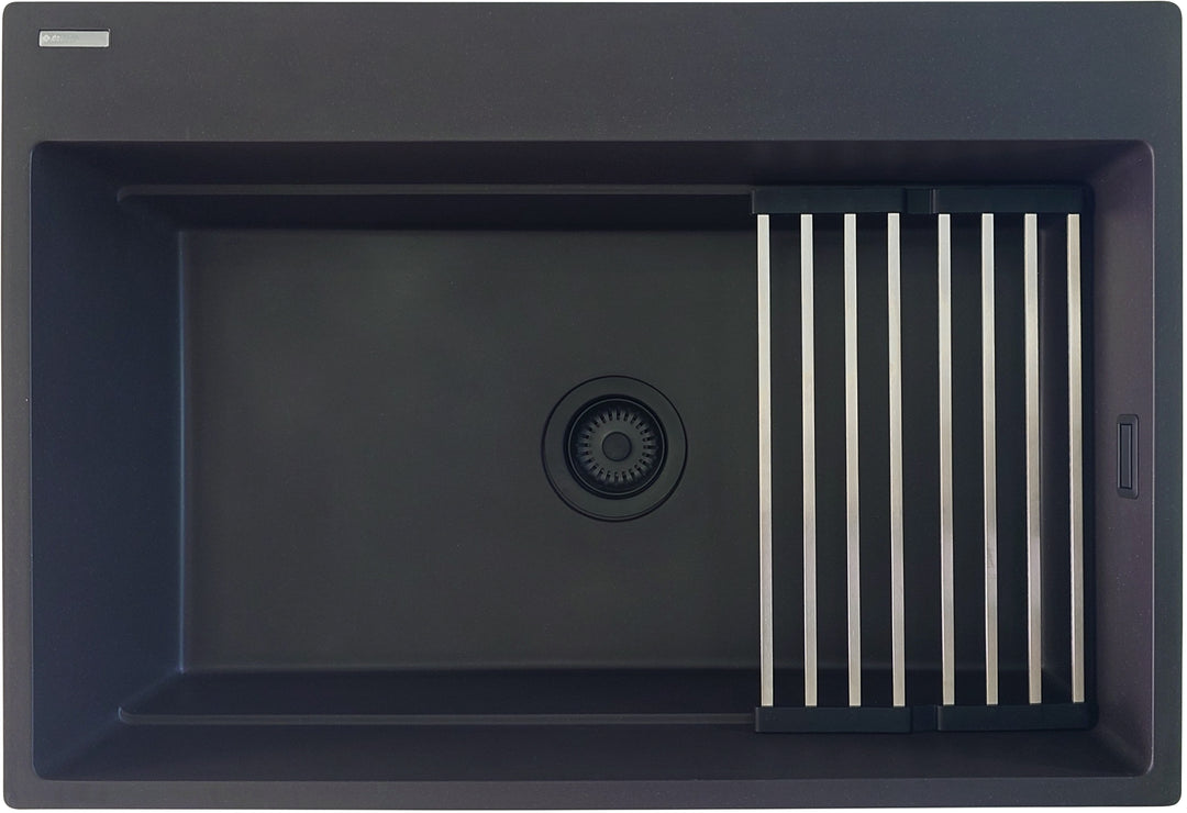 Zlewozmywak granitowy magnetyczny 1-komorowy Magnetic Grafit Metalik