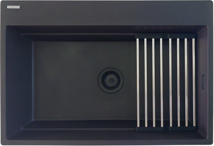 Zlewozmywak granitowy magnetyczny 1-komorowy Magnetic Czarny Mat